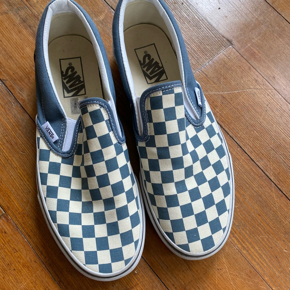 Slip On Blue Checkered Vans